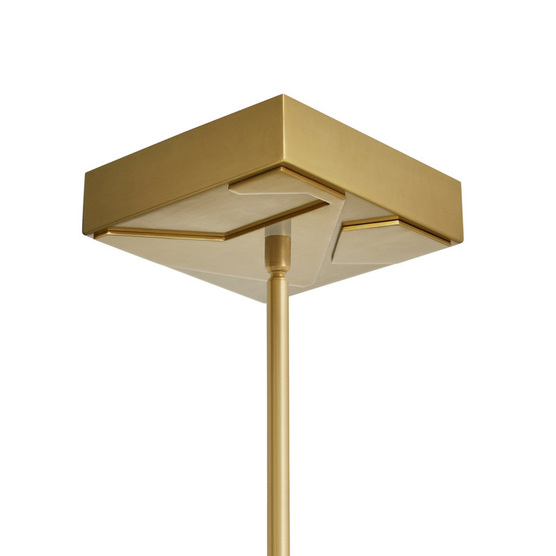 Lustre intégré 72 pouces à DEL - Luminaire suspendu moderne en laiton avec température de couleur réglable, Laiton
