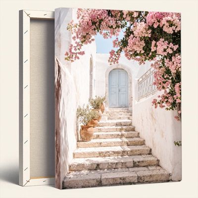 «Gallery Wrap», art mural sur toile pour le salon, la chambre à coucher, le bureau ou le vestibule - décoration murale décorative avec arche florale