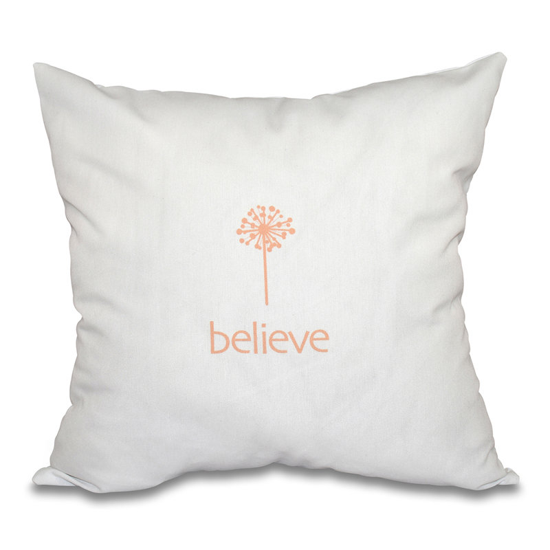 Housse de coussin carrée « Wish », H 18 po x l 18 po, Pêche