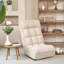 4-Segment Adjustable Chair For Bedroom, Soft Sponge, White Reclining Watching Tv, Back, Space Saving