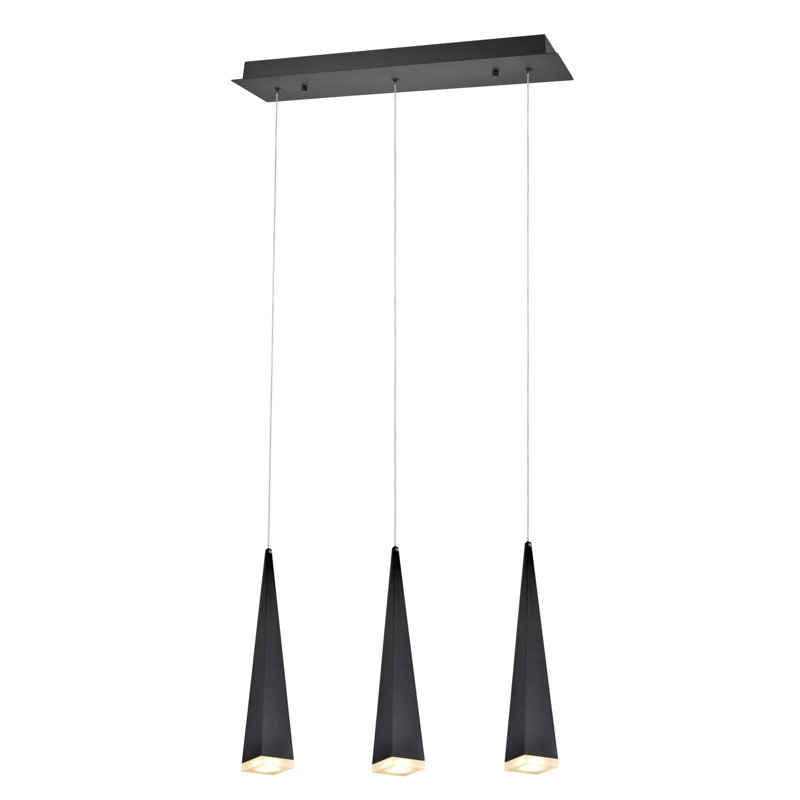 3 - Light Kitchen Island Pendant, Black