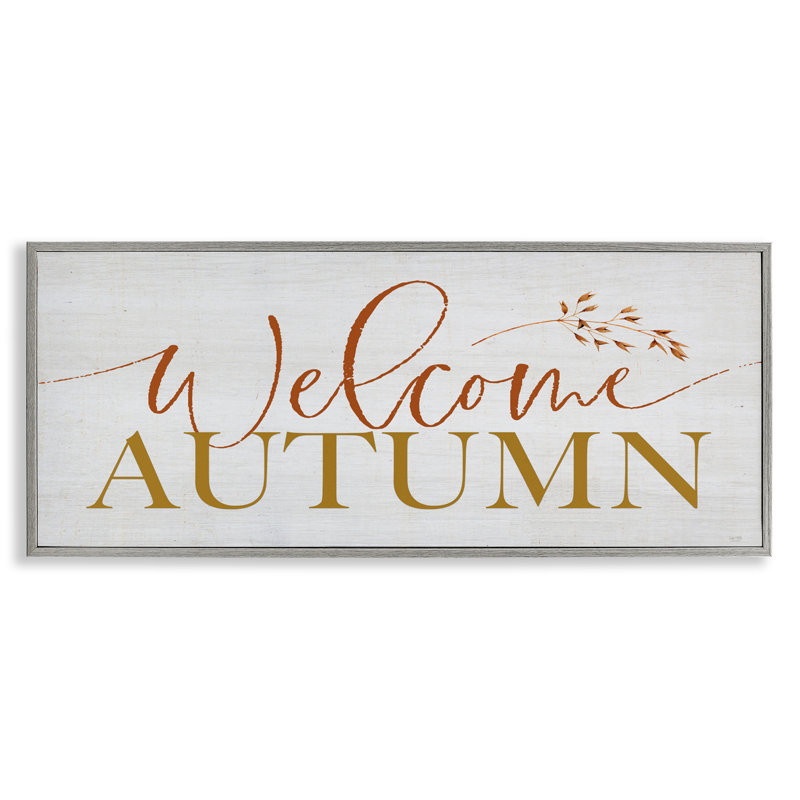 Invitation «Welcome Autumn», giclée encadrée par Lux + Me Designs, H 13 po x l 30 po, Estampe numérique Farmhouse
