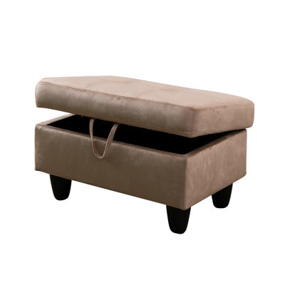 Velvet Upholstered 28.5" Wide Storage Ottoman