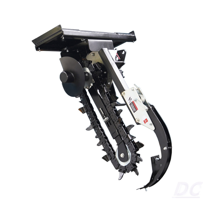Skid Steer Trenchers Attachment With Adjustable Depth Control Foot, Universal Mount Plate