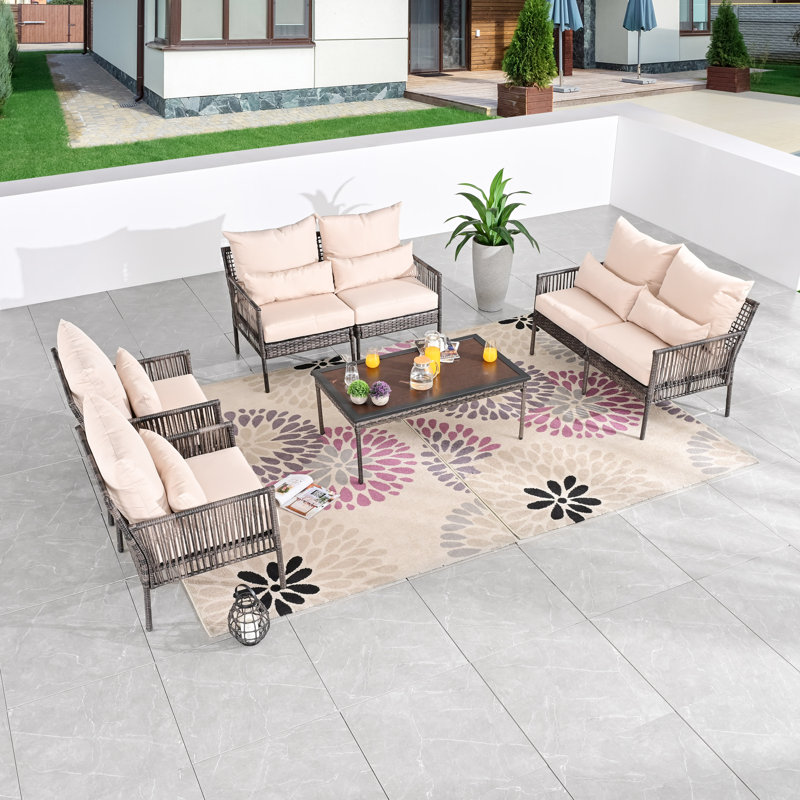 Aalaysia 7-Piece Outdoor Wicker Conversation Set
