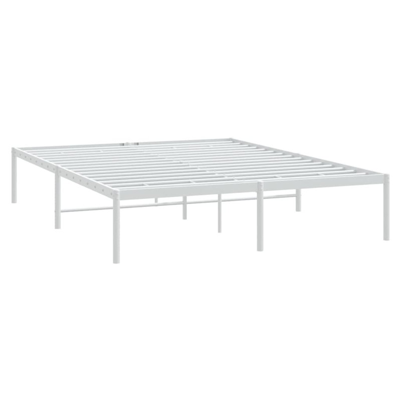Metal Bed Frame White, European Double (140 x 200cm)