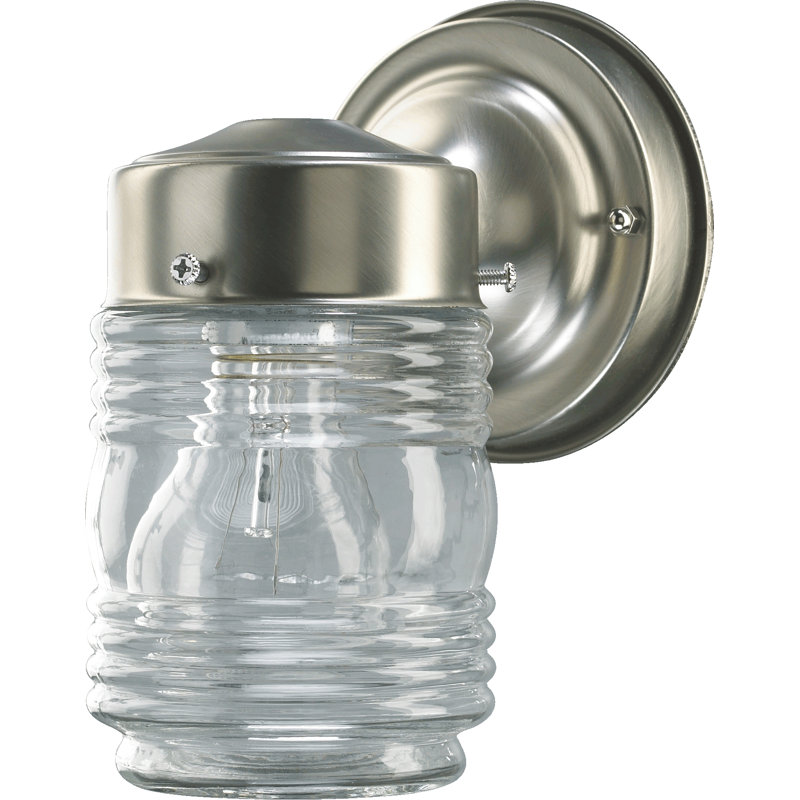 Lanterne murale d'extérieur 1 lumière Wold, Nickel satiné