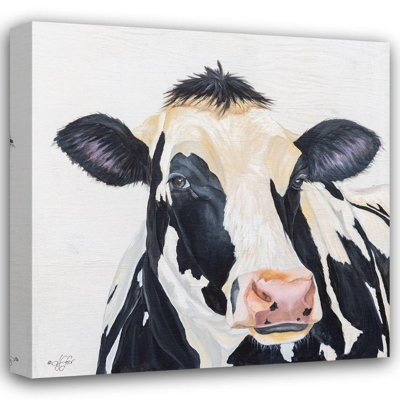Ophelia & Co., art de la galerie Diane sur toile tendue, "Vache Holstein", H 15 po x l 15 po