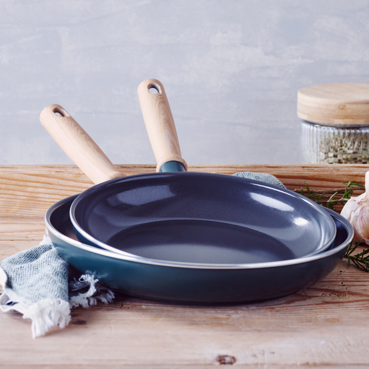 GreenPan Hudson Healthy Ceramic Nonstick, Frying Pan Set, 9.5 and 11,  Black 