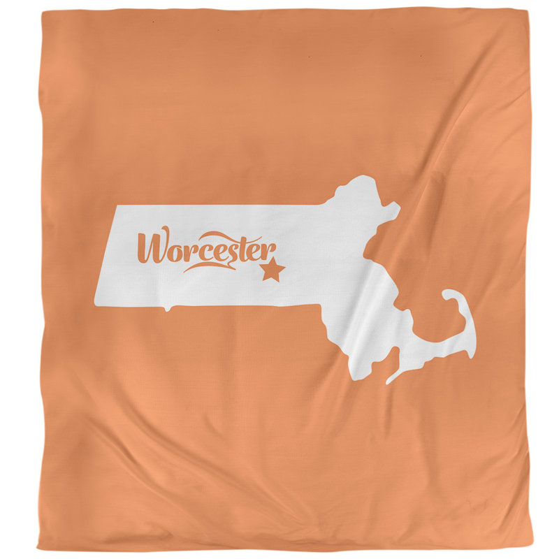 Housse de couette simple Massachusetts, Rouge, Housse de couette pour très grand lit, Polyester brossé