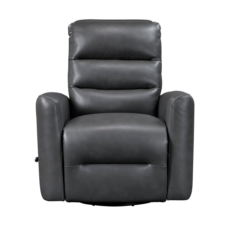 Fauteuil inclinable et oscillant beige en similicuir, Gris