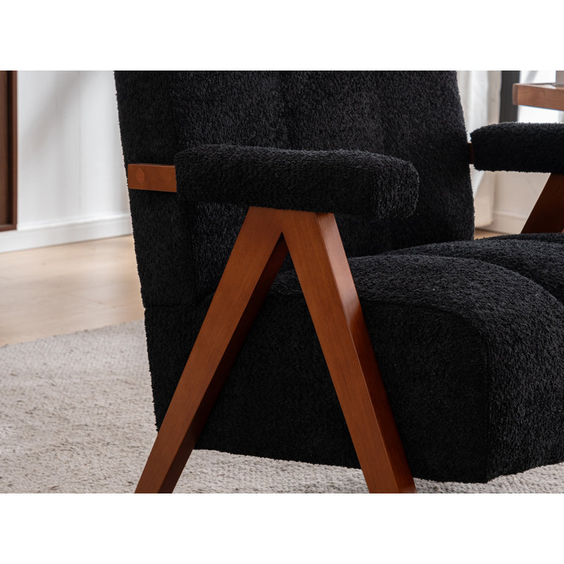 Fauteuil d'appoint Mid-Century 30 po, Noir