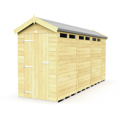 4ft x 15ft Apex Security Shed - Single Door