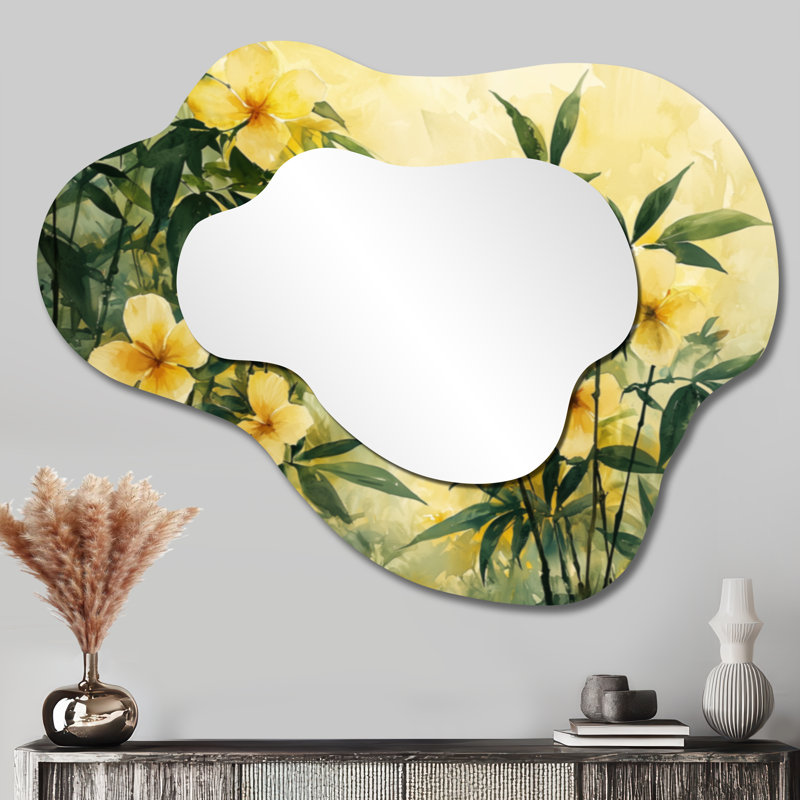 Miroir mural asymétrique Hibiscus, 27 po x 35 po