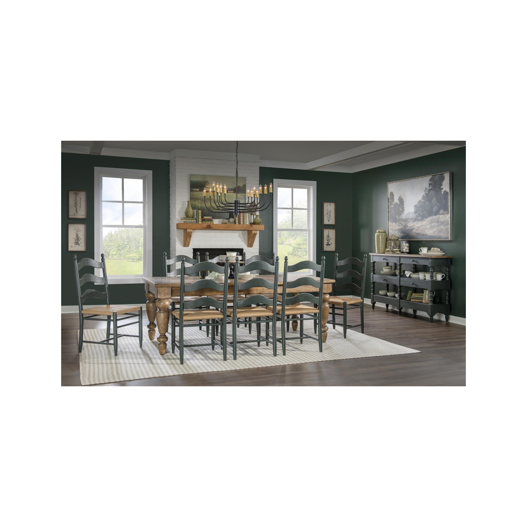 Country Living Bobbin Console Table, Green