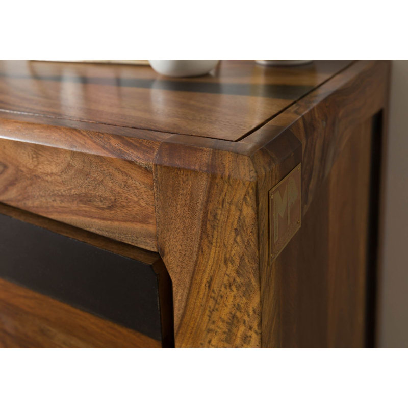 Ancona 110cm Solid Wood Sideboard, Painted Dark Brown