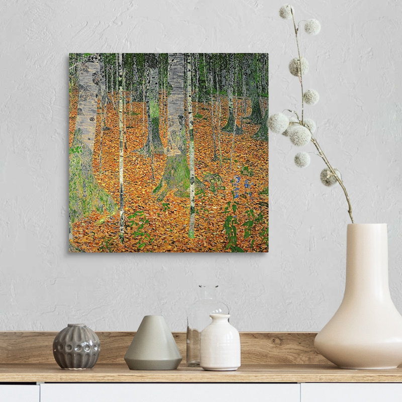 «The Birch Wood, 1903» par Gustav Klimt, reproduction sur toile, Toile tendue, H 16 po x l 16 po x P 1,25 po