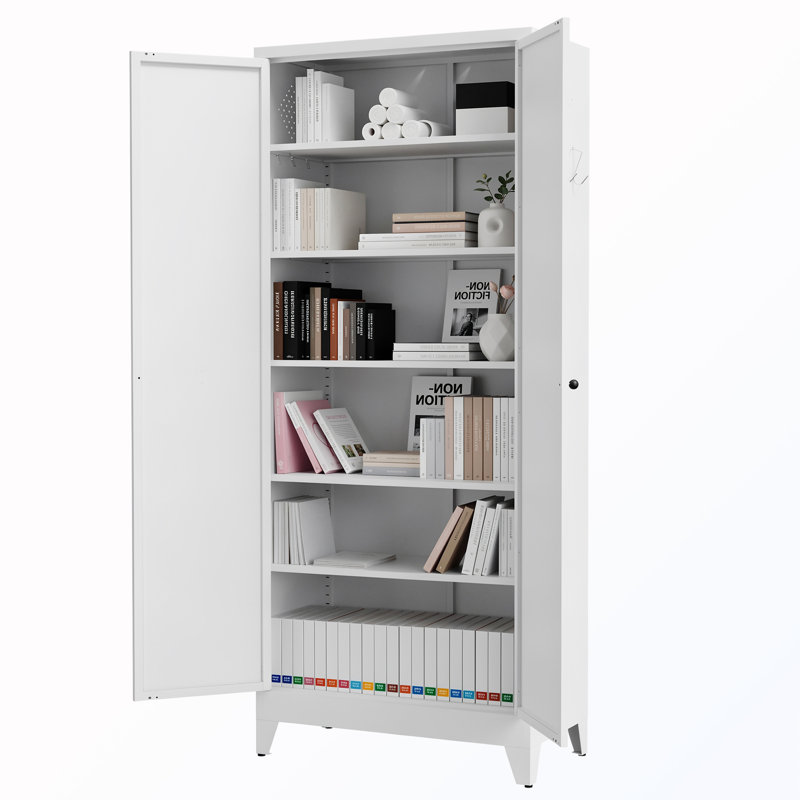 Garde-manger autoportant avec tablettes réglables, Blanc