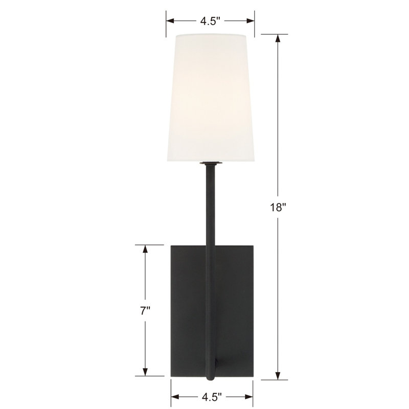 Frith 1 - Light Dimmable Armed Sconce, Black Forged