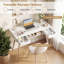 Bureau d'ordinateur avec tiroirs, compartiment de rangement ouvert pour petits espaces, bureau blanc-131263201