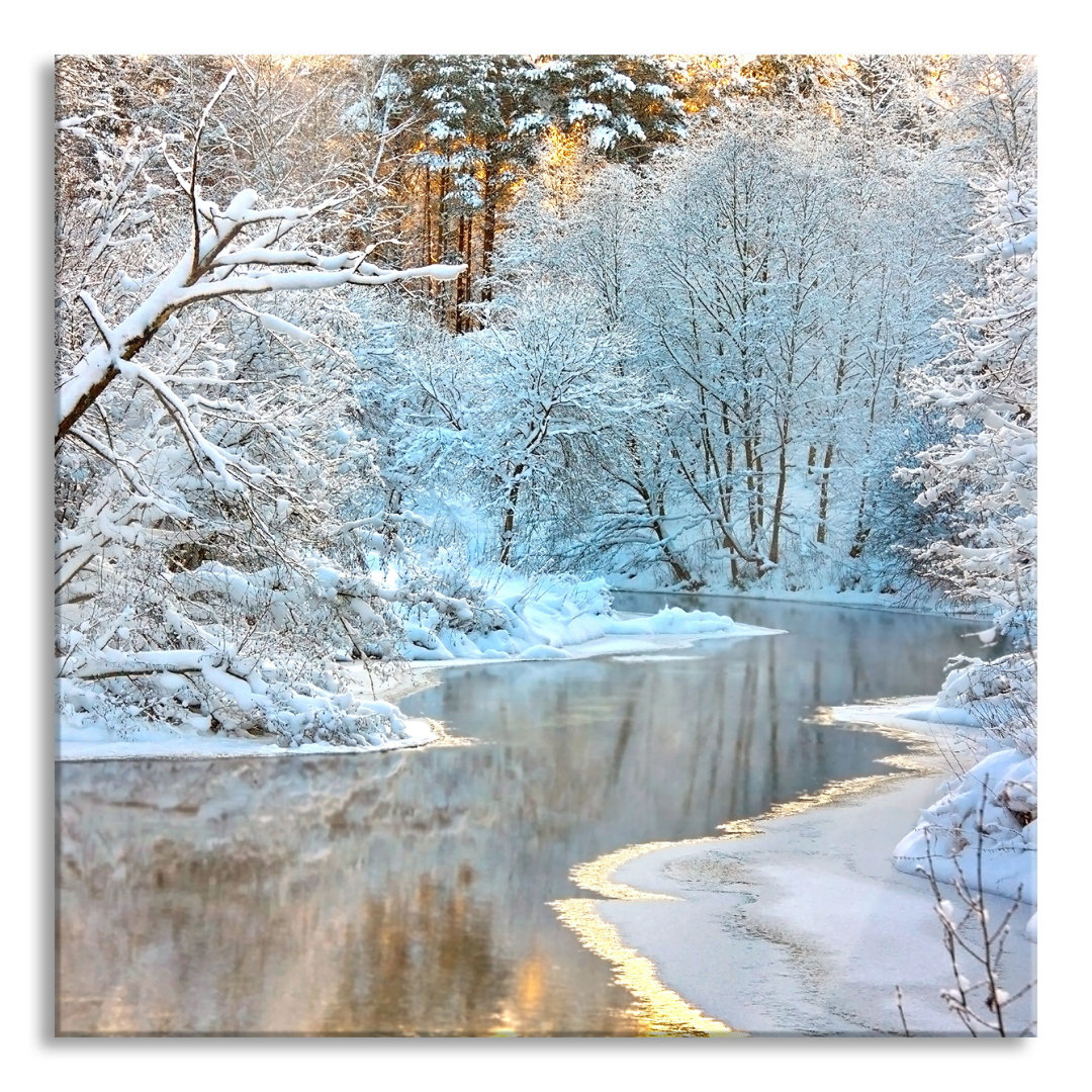 Glasbild Atemberaubende Winterlandschaft