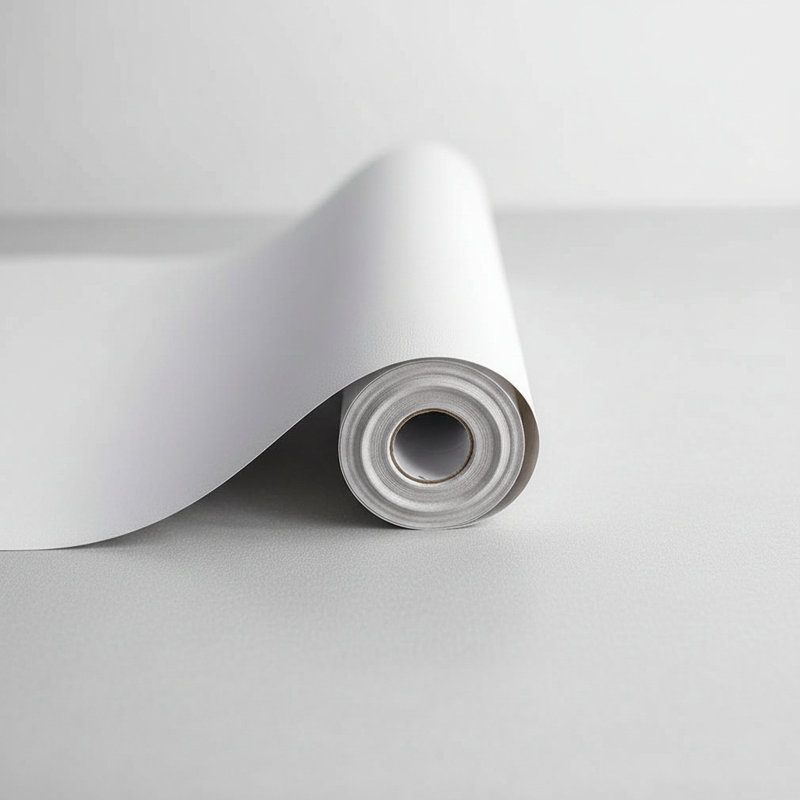 Rouleau de papier peint adhésif blanc auto-adhésif temporaire amovible blanc 590,5 po x 17,7 po