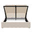Lit de rangement double rembourré classique beige contemporain