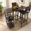 Ensemble de table de bar 3 pièces avec tabourets de bar et tablettes de rangement latérales