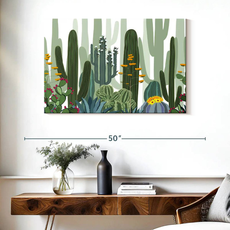 Harnek Desert Cactus Pattern, 26" H x 39" W
