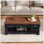 Table basse à plateau relevable avec rangement pour le salon, le compartiment caché et la tablette inférieure
