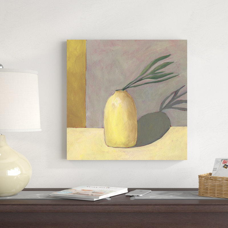 Vase jaune I, H 20 po x l 20 po