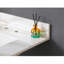 Comptoir de meuble-lavabo en marbre 31 po, comptoir de salle de bain avec lavabo central encastré rectangulaire et dosseret de 4 po de hauteur, comptoir pré-percé de 8 po à trou de robinet, blanc de Carrare avec veines