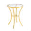 Table de bar en acier inoxydable avec plateau en verre trempé et base plaquée or-133228574