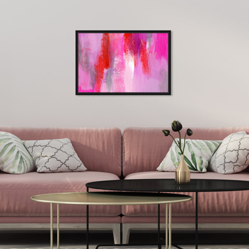 «Hot Pink» par Oliver Gal - reproduction d'art sur toile, Cadre noir, H 24 po x l 16 po x P 1,5 po
