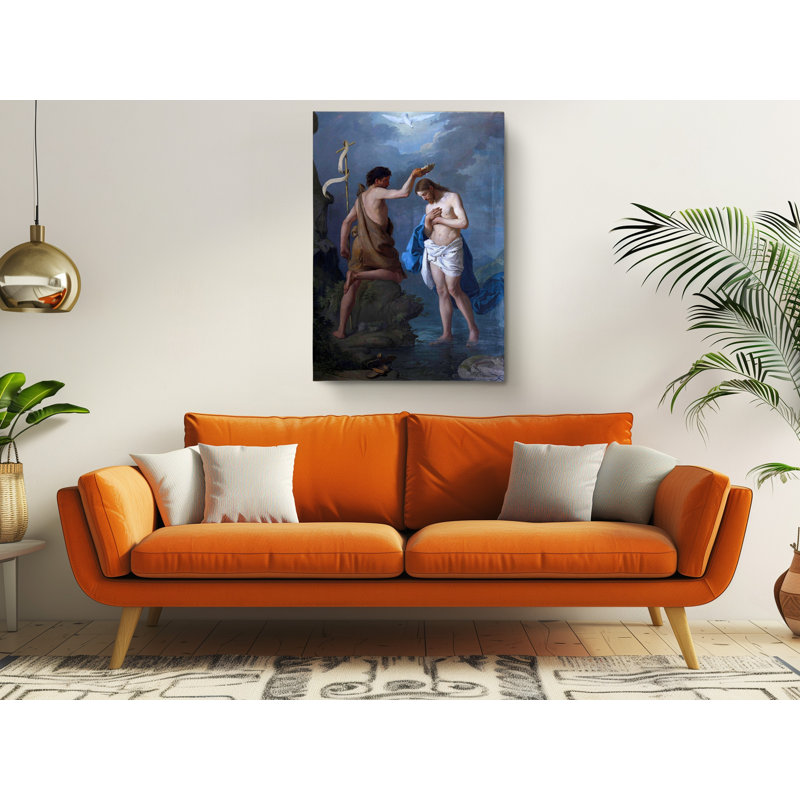 Jozef Buchbinder Chrzest Chrystusa, reproduction sur toile, H 60 po x l 40 po
