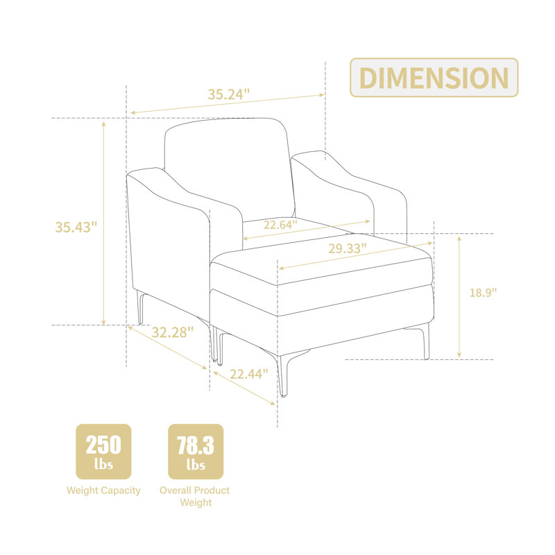 Canapé modulaire convertible en velours côtelé avec une conception modulaire grise compatible avec tout décor, 1 siège, accoudoir, cadre personnalisable en bois massif et manufacturé