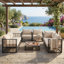 Ensemble de canapé modulaire de patio en métal 7 pièces Modern Modern