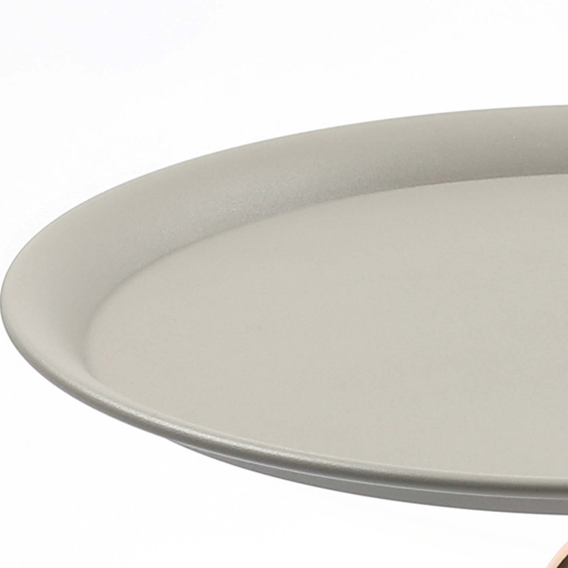 Table d'appoint ronde avec table de bout Mermaid, Gris mat