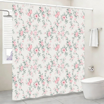 Abstract Fluid Bath Curtain with Hooks, Gold Tones 72''x72'' (180x180cm)