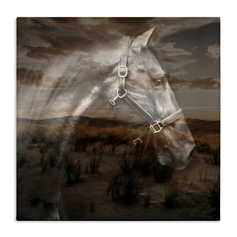 «Horse over Nature Visage» par CAD Designs, H 17 po x l 17 po