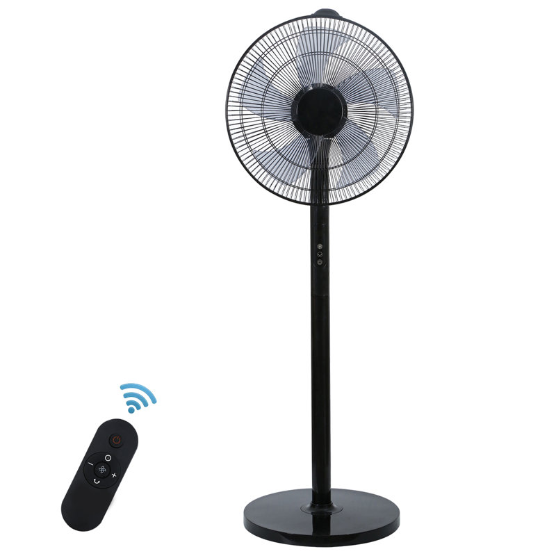 16" Oscillating Standing Floor Fan with Remote Control Timer Adjustable Tilt 12 Speeds Setting