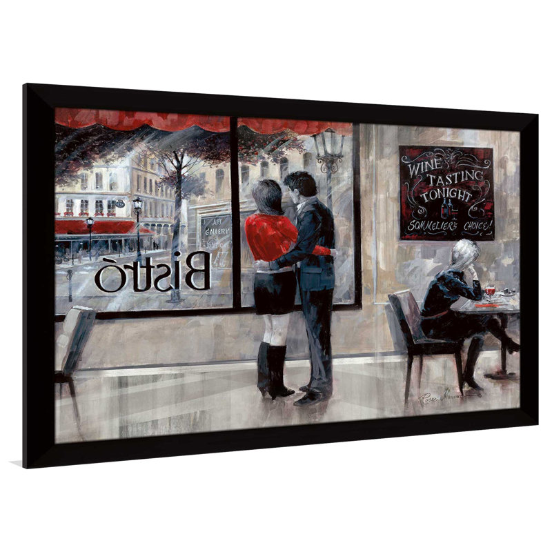 «Bistro Romance» par Ruane Manning - reproduction de cadre photo, H 21,5 po x l 27,5 po x P 0,75 po