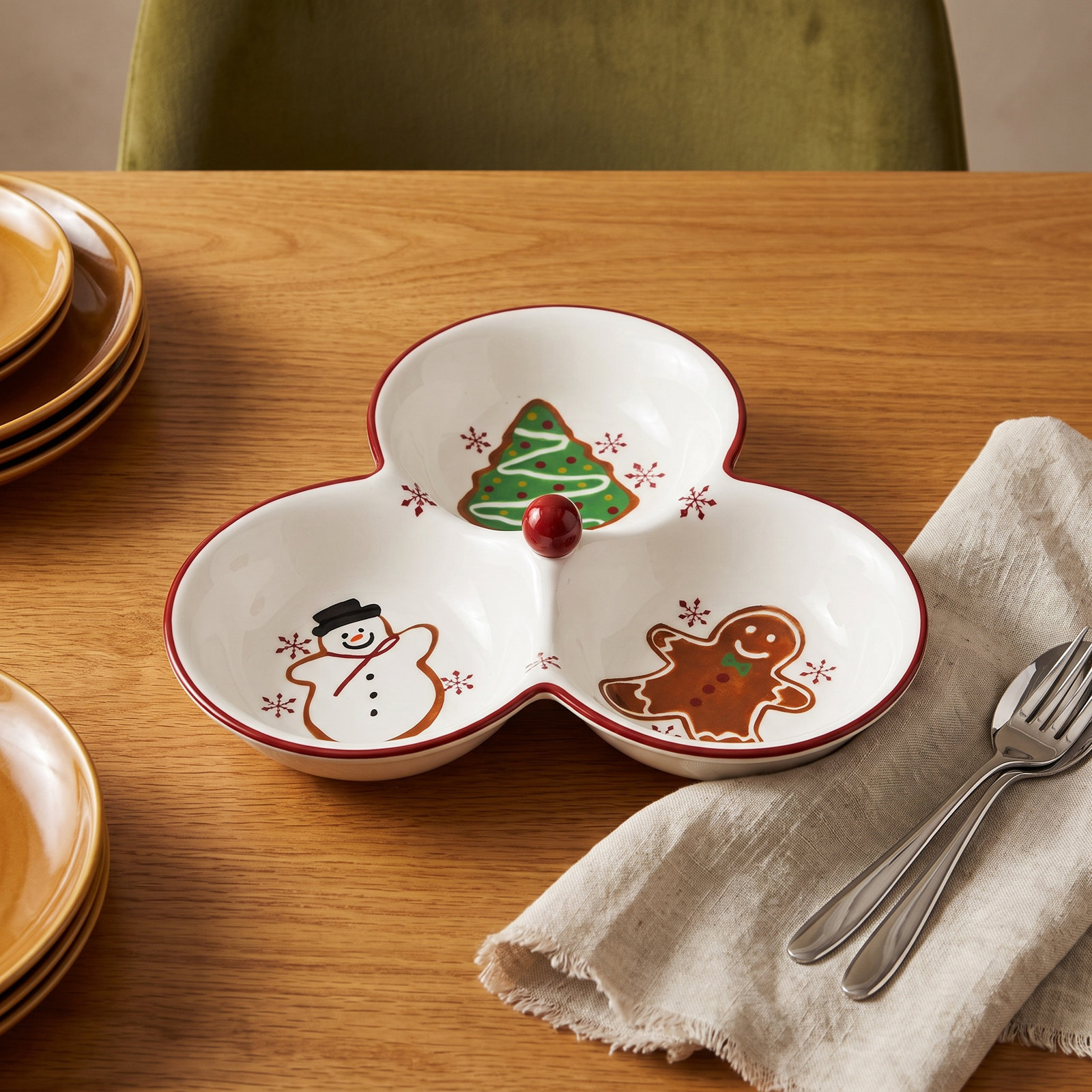 Winterfest Divided Serving Dish
