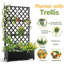 Boîte à fleurs en métal, avec boîte à fleurs en treillis à treillis en diamant, pour plantes grimpantes et vignes, lit de jardin surélevé galvanisé sur roues, lit de jardin avec treillis-119334340