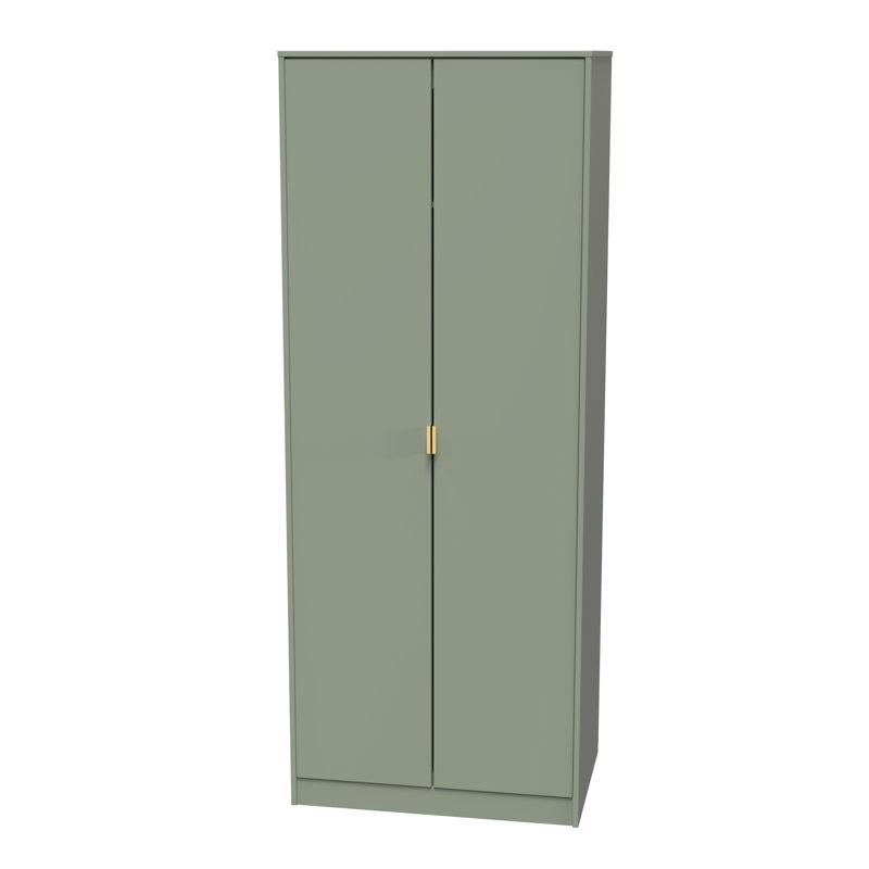 Fully Assembled 2 Door Wardrobe, Reed Green, 197cm H x 74cm W x 53cm D