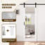  Panneau de porte 𝗣𝗿𝗲-,, porte de grange coulissante en bois manufacturé avec miroir en verre H 1-Lite H 80 po et ensemble de quincaillerie-98379353-124910744