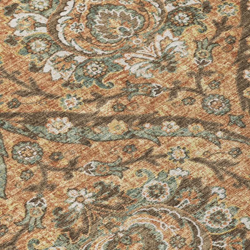 Machine Washable Indoor/Outdoor Chantille ACN2703 Global Rug, 2'3" x 7'6" Runner, Copper