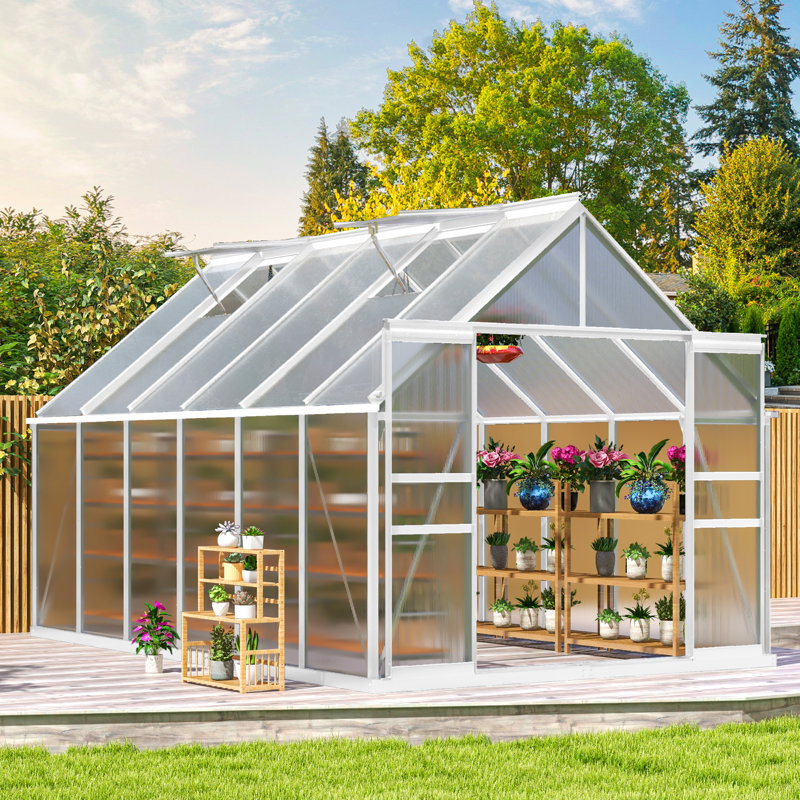 Serre en polycarbonate Balconera, 145", Argent argent