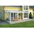 Palram - Canopia Feria 13' W Patio Awning White/Clear Sidewall
