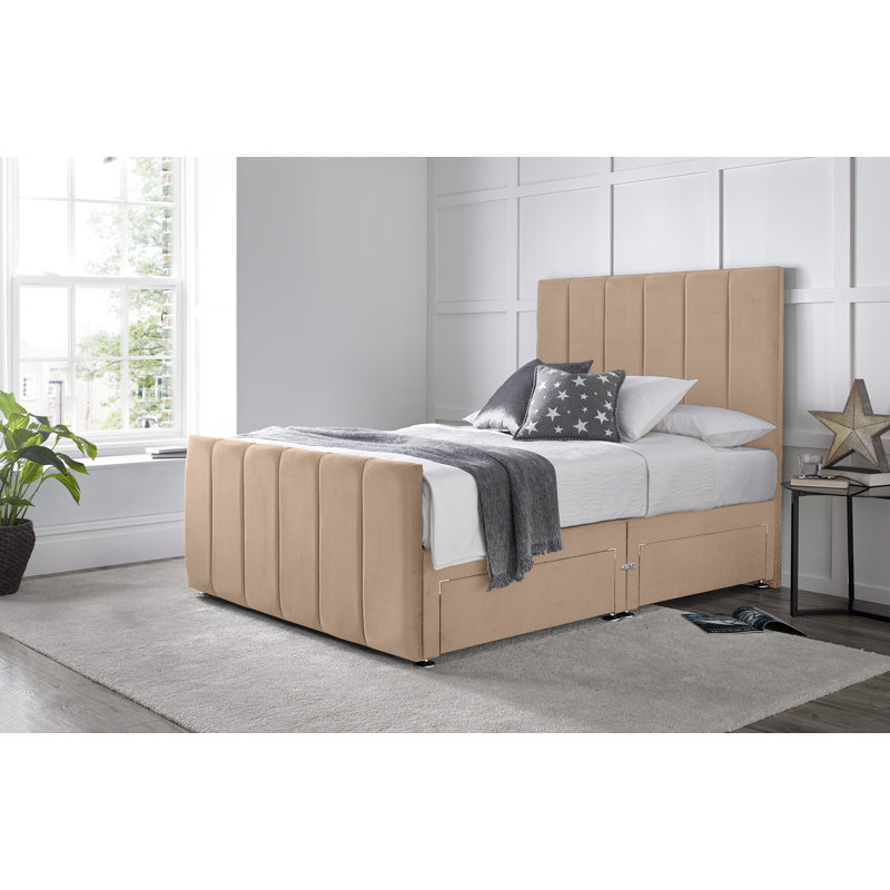 Cadebrooke Divan Bed with 54" Floorstanding Headboard, Double (4'6), 2 Right Drawers, Mink